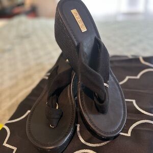 Aldo Black Sandals Modern Silhouette
